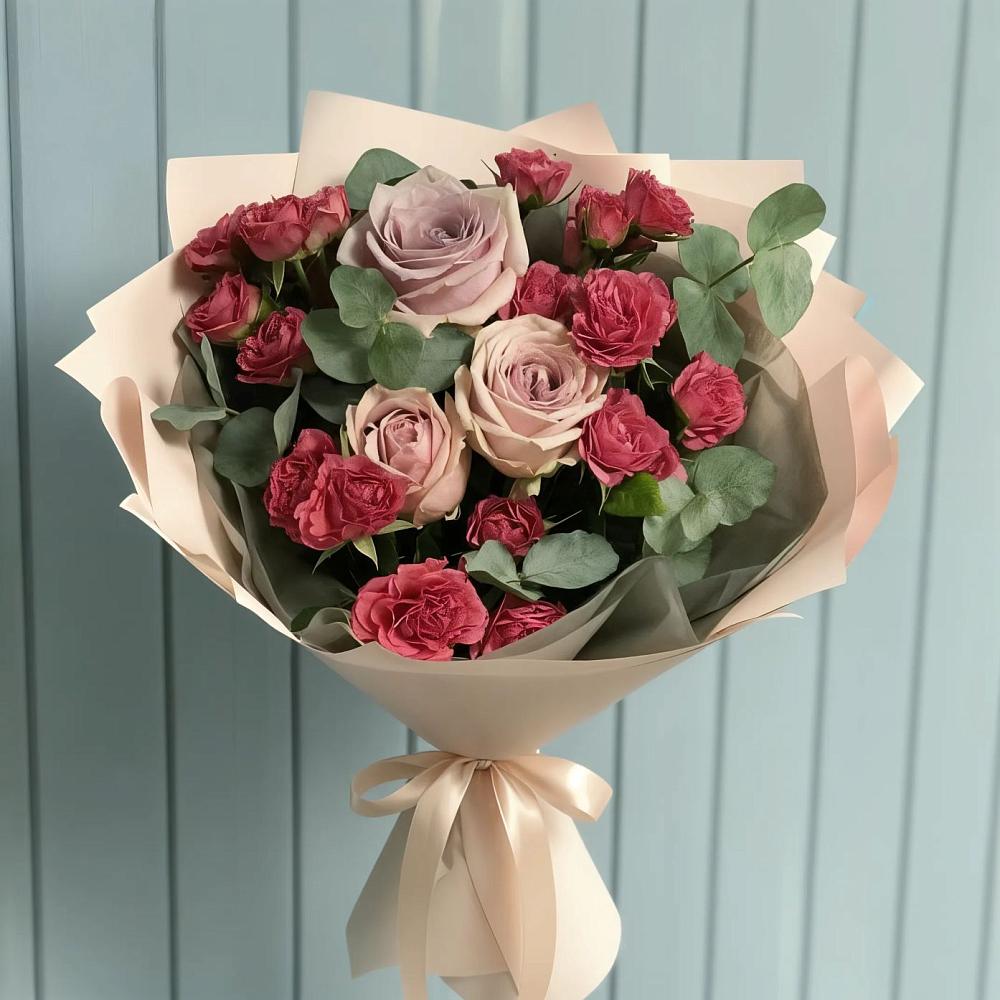 Букет цветов из: Гвоздики и Розы в Горный Тульская область