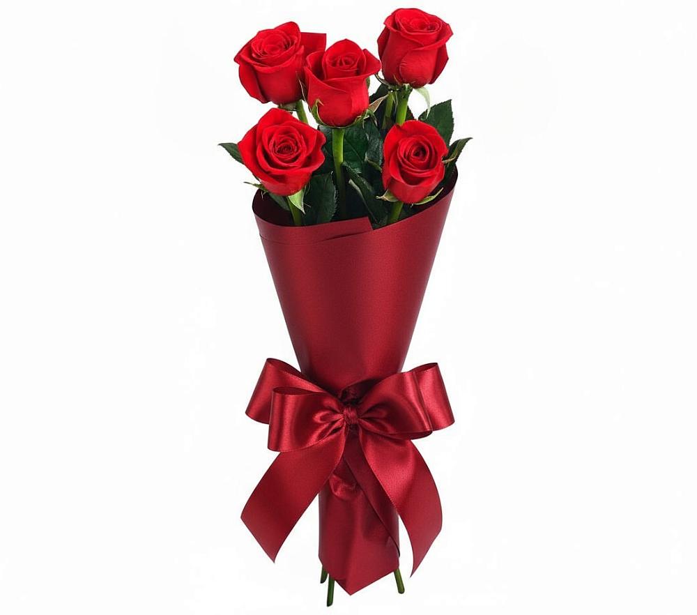 Букет 5 Красных роз Эдлесс Лав в Горный Тульская область