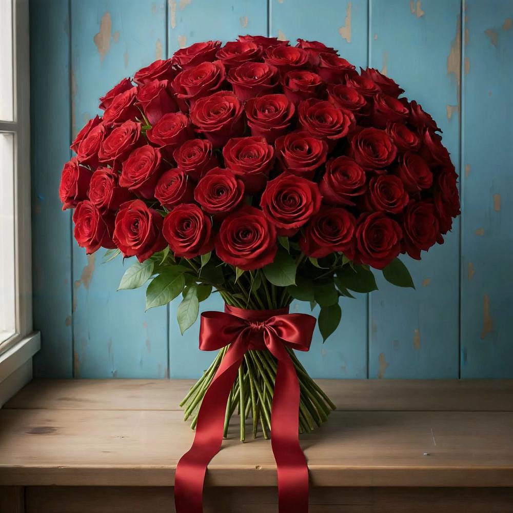 Букет Красные розы Блэк Меджик в Горный Тульская область