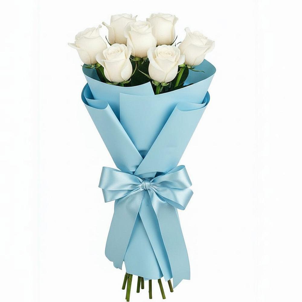 Букет 7 белых роз Проуд в Горный Тульская область