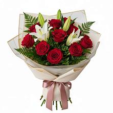 Букет цветов из:  Лилии и Розы в Горный Тульская область