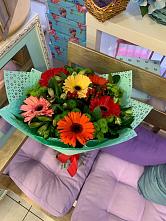 Букет цветов из:  Герберы, Хризантемы и Альстромерии #REPLACE_PRED# Горный Тульская область