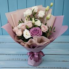 Букет цветов из:  Розы и Лизиантусы в Горный Тульская область