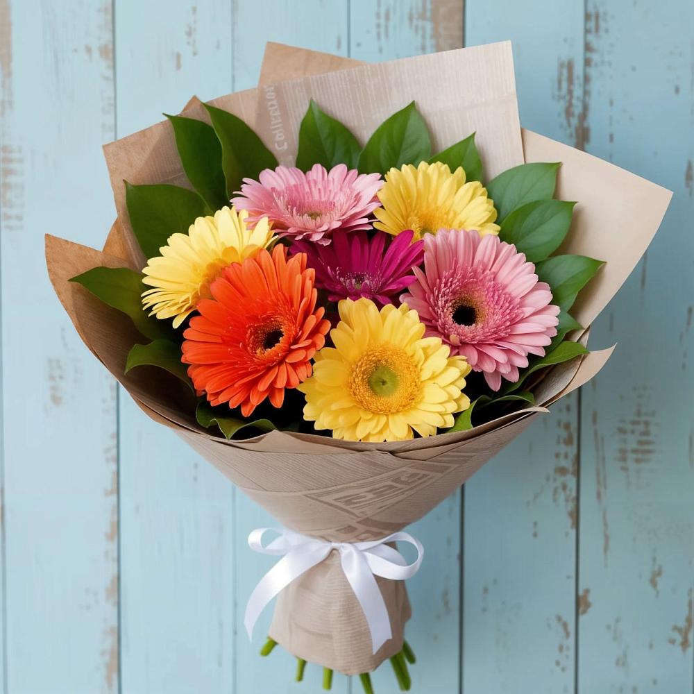 Букет цветов из: Герберы в Горный Тульская область