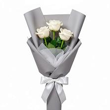 Букет 3 белые розы в Горный Тульская область