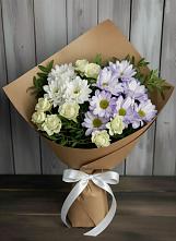 Букет цветов из:  Хризантемы и Розы в Горный Тульская область