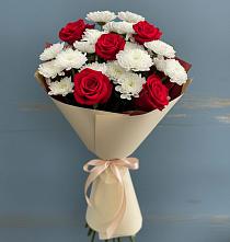 Букет цветов из:  Розы и Хризантемы в Горный Тульская область