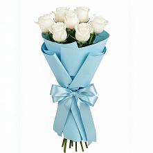 Букет 7 белых роз Проуд в Горный Тульская область