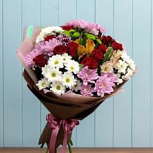 Букет цветов из:  Розы, Хризантемы и Альстромерии #REPLACE_PRED# Горный Тульская область