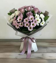 Букет цветов из:  Хризантемы и Розы в Горный Тульская область