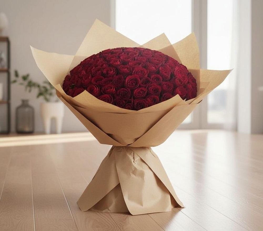 Букет 101 Красная роза в Горный Тульская область