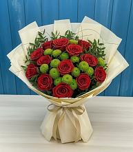 Букет цветов из:  Розы и Хризантемы #REPLACE_PRED# Горный Тульская область