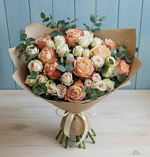 Букет цветов из:  Альстромерии и Розы в Горный Тульская область